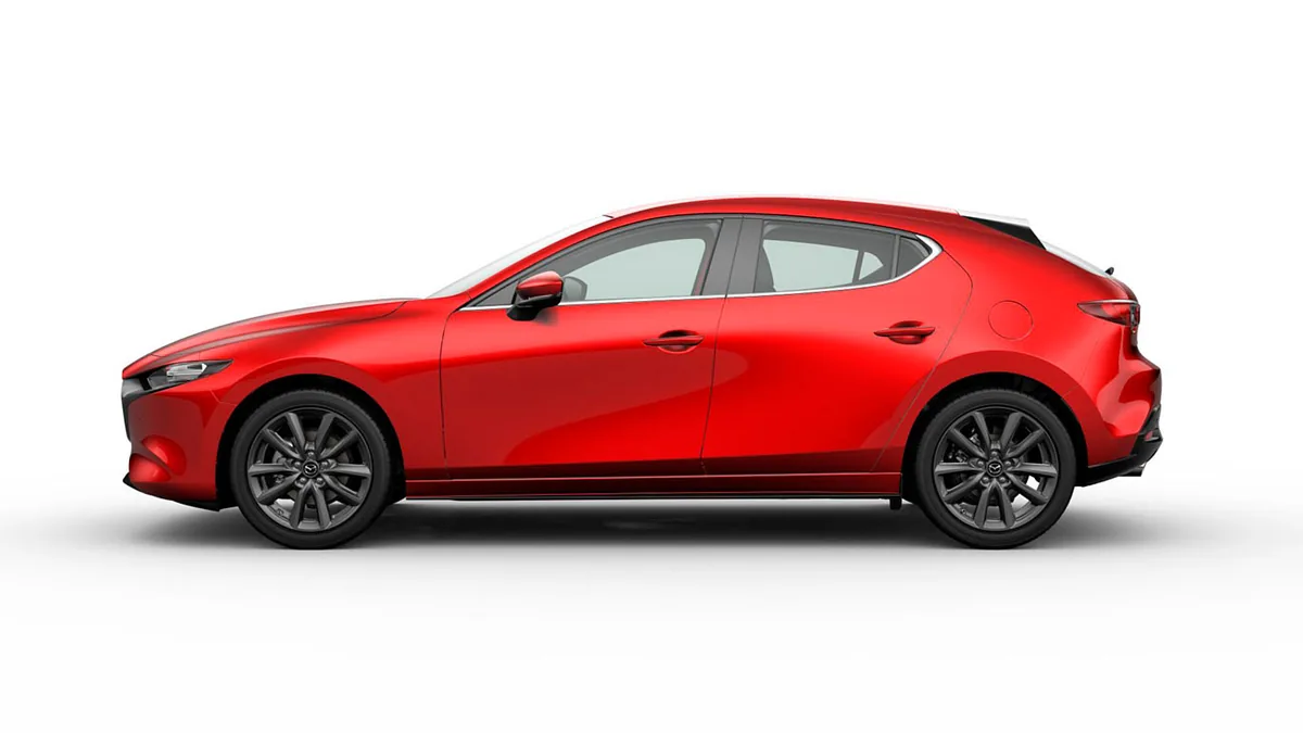Mazda 3 2.5L e-Skyactiv G MHEV 140CV 6AT Centre-Line RD en renting en Madrid — Lateral