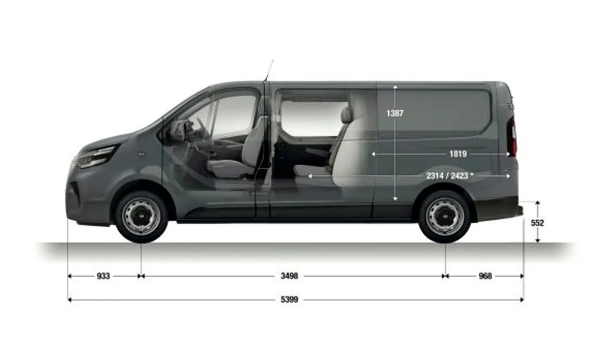 Nissan Primastar Combi 9 L2H1 N-Connecta 150CV II en renting en Madrid — Trasera